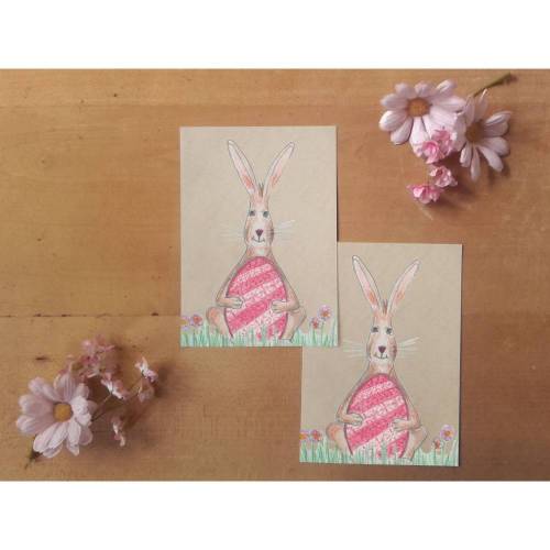 Oster Geschenkanhänger sitzender Osterhase Printable DIY
