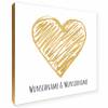 Holzbild "Goldenes Herz" personalisiert Geschenk Namen Holzschild, 15x15 cm aufhängen o. hinstellen Geburt Hochzeit Dankeschön Wandbild Bild 5