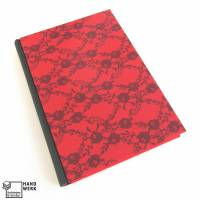 Notizbuch, schwarz, rot, Spitze, 150 Blatt, fadengeheftet Bild 1