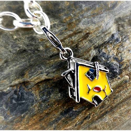 Anhänger, Charm, Bettelkette, Bettelarmband, Vogelhaus