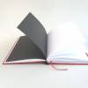 Notizbuch, Tagebuch, schwarz, rot, Motiv Spitze, 300 Seiten, fadengeheftet Bild 4