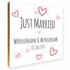 Holzbild "Just Married" personalisiert Geschenk Namen Holzschild, 15x15 cm aufhängen o. hinstellen Hochzeit Dankeschön Wandbild Bild 6