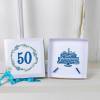 Geldgeschenk 50.ter Geburtstag, blau, Gutscheinverpackung, Box, Geschenkverpackung, Geburtstagsgeschenk Bild 3