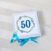 Geldgeschenk 50.ter Geburtstag, blau, Gutscheinverpackung, Box, Geschenkverpackung, Geburtstagsgeschenk Bild 5