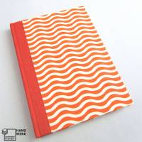 Notizbuch, Welle, orange, DIN A5, 100 Blatt, Hardcover Bild 1