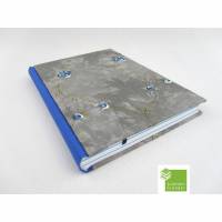 Notizbuch, königsblau grau, A5, 300 Seiten fadengeheftet, handgefertigt Bild 1