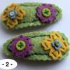 1 Paar dekorierte Haarclips - so richtig süß mit Blüten aus feinem Wollfilz (Auswahl 1) Bild 5