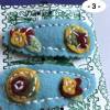 1 Paar dekorierte Haarclips - so richtig süß mit Blüten aus feinem Wollfilz (Auswahl 1) Bild 9