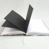 Notizbuch, schwarz weiß, Hardcover, A5, 284 Seiten, Baumwolle-Stoff Bild 4