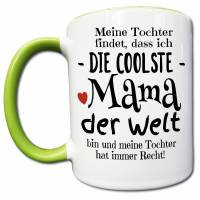 Muttertag Tasse mit Spruch, Coolste Mama der Welt, Geschenk von Tochter für Mutter, Muttertagsgeschenk, Geburtstagsgeschenk Mama Bild 1