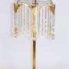 Kristall Tischlampe Leuchte 41 cm Jugendstil Glasstäbe Perlen funkelnd schön elegant vintage Messing upcycling Bild 2