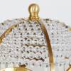 Kristall Tischlampe Leuchte 41 cm Jugendstil Glasstäbe Perlen funkelnd schön elegant vintage Messing upcycling Bild 5