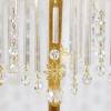 Kristall Tischlampe Leuchte 41 cm Jugendstil Glasstäbe Perlen funkelnd schön elegant vintage Messing upcycling Bild 6