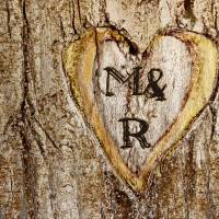 Baum HERZ MIT DEINEN INITIALEN, INDIVIDUALISIERBAR auf Holz, Geschenk Valentinstag Hochzeit handmade kaufen Bild 4