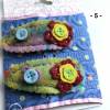 1 Paar dekorierte Haarclips - so richtig süß mit Blüten aus feinem Wollfilz - (Auswahl 2) Bild 4