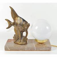 30er J. kleine Fisch Tischlampe Bild 1