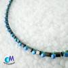 Wechsel-schmuck Magnet Glas-Perlen Collier mittel blau  Statement-Kette  ART 3678 Bild 5