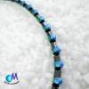 Wechsel-schmuck Magnet Glas-Perlen Collier mittel blau  Statement-Kette  ART 3678 Bild 6