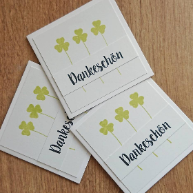 Quadratisches Kartenset "Dankeschön" aus der Manufaktur Karla