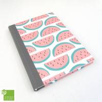 Notizbuch, Melone, A5, rot grün grau, handgefertigt, 100 Blatt Bild 1