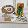 Geldgeschenk 80ter Geburtstag, in gold Tönen mit Kerze, Geburtstagsgeschenk Bild 2