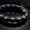 Herren Armband aus Edelsteinen Onyx Achat mit Edelstahl-Perle, Makramee Armband, 10 mm Bild 10