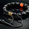 Herren Armband aus Edelsteinen Onyx Achat mit Edelstahl-Perle, Makramee Armband, 10 mm Bild 9