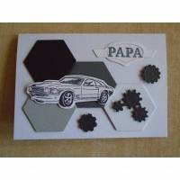 Glückwunschkarte zum Vatertag Vatertskarte Vater Papa Papi Autokarte Vatertag Grusskarte Karte Rennwagenkarte Auto Bild 1