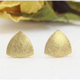 Ohrstecker Roségold 585/-, Dreieck 7,5 mm, mattgekratzt