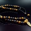 Herren Halskette aus Edelsteinen Onyx und Tigerauge mit Knotenverschluss, Länge 51 cm Bild 5