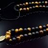 Herren Halskette aus Edelsteinen Onyx und Tigerauge mit Knotenverschluss, Länge 51 cm Bild 6