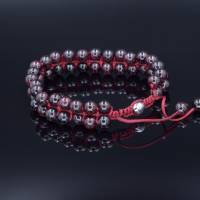 Herren Edelstein Doppel-Armband aus Granat mit Knotenverschluss, Makramee Armband, Geschenk für Mann, 6 mm Bild 6