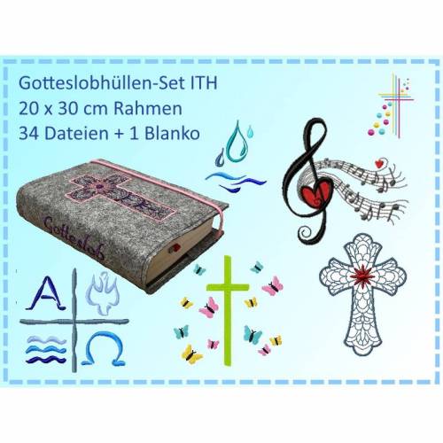 Stickdatei Gotteslobhüllen ITH Set - 20x30 cm