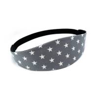Haarband zum Wenden Sterne grau weiß Stirnband Abschminkband Yoga Wendehaarband Baumwolle Bild 1