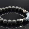 Herren Armband aus Edelsteinen Achat Onyx und Lava, Elastisches Armband, 8 mm Bild 5
