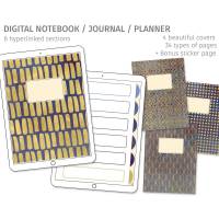 Digitales Notizbuch, Journal, Planer, 6 Register, 4 Cover, passende Sticker Bild 1