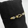 Leder-Perlen-Armband schwarz gold transparent mit Gold-Ornament Fisch, variabel Bild 2