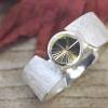 Breiter Ring aus Silber 925/- mit rosa-grünem Turmalin Bild 3