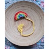 Weiches Nabelschnurbändchen, gehäkeltes Nabelschnurband mit Regenbogen Bild 1