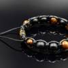 Herren Armband aus Edelsteinen Onyx und Tigerauge mit Knotenverschluss, Makramee Armband, 10 mm Bild 8