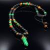 Herren Halskette aus Edelsteinen Onyx Tigerauge und Malachit mit Anhänger, Länge 61 cm Bild 4