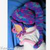 Willkommen Baby- Zipfelmütze gestrickt Royal Pink Lila Violett Blau Grün Farbverlauf  mit geflochtenem Zöpfchen Bild 4