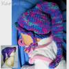 Willkommen Baby- Zipfelmütze gestrickt Royal Pink Lila Violett Blau Grün Farbverlauf  mit geflochtenem Zöpfchen Bild 6