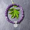 Violettes Cateye-Perlenarmband mit Blume des Lebens aus 925 Silber Bild 3