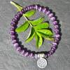 Violettes Cateye-Perlenarmband mit Blume des Lebens aus 925 Silber Bild 5