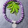 Violettes Cateye-Perlenarmband mit Blume des Lebens aus 925 Silber Bild 7