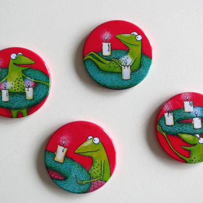 Kühlschrankadvent - 4 Magnete zur Adventszeit, Button Magnete, Adventkalender, Adventkranz, Weihnachten, Advent Magnete