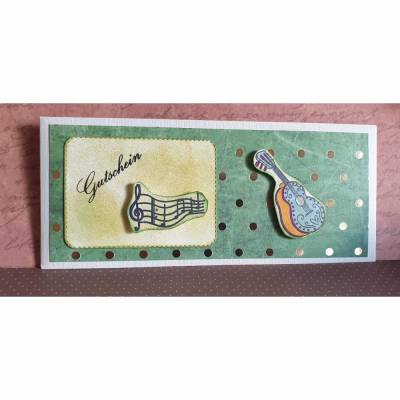 Konzertkartenverpackung " Gutschein " Musik und Gitarre