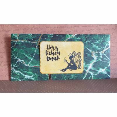 Konzertkartenverpackung " Herzlichen Dank  " sitzende Fee