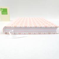 Notizbuch, rosa weiß, Wellen Linien Muster, DIN A5, 150 Blatt, handgefertigt Bild 3